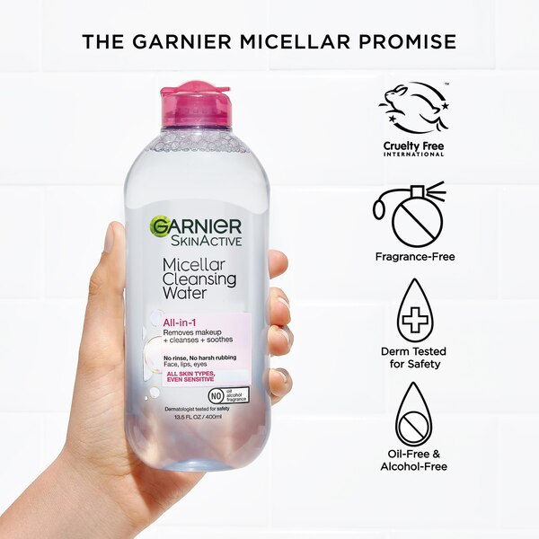 Garnier SkinActive Micellar Cleansing Water, For All Skin Types, 3.4 OZ