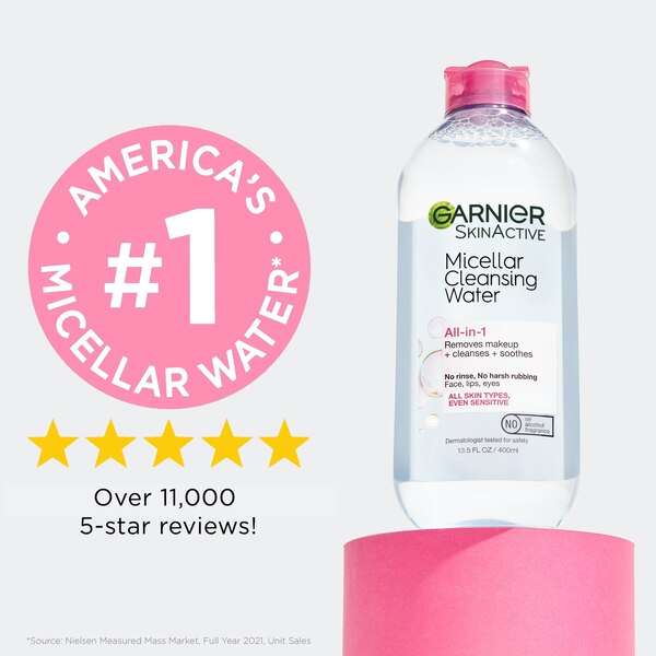 Garnier SkinActive Micellar Cleansing Water, For All Skin Types, 3.4 OZ