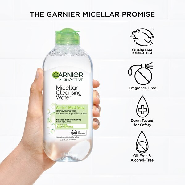 Garnier SkinActive Micellar Cleansing Water for Oily Skin, 13.5 OZ