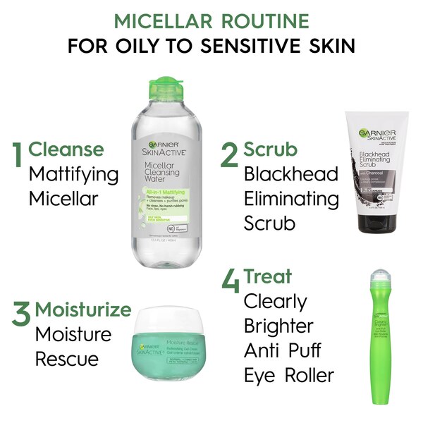 Garnier SkinActive Micellar Cleansing Water for Oily Skin, 13.5 OZ