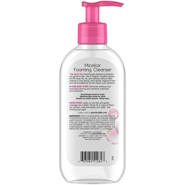 Garnier SkinActive Micellar Foaming Face Wash, 6.7 OZ