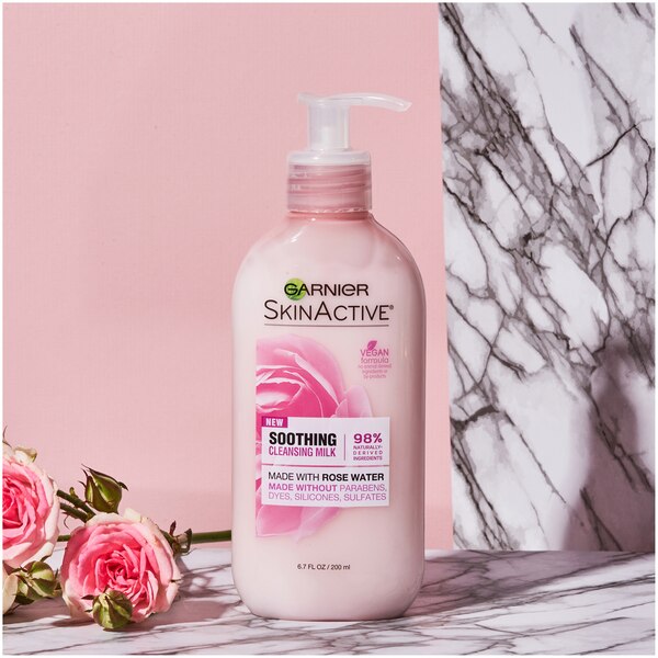 Garnier SkinActive Soothing Milk Face Wash with Rose Water, 6.7 OZ