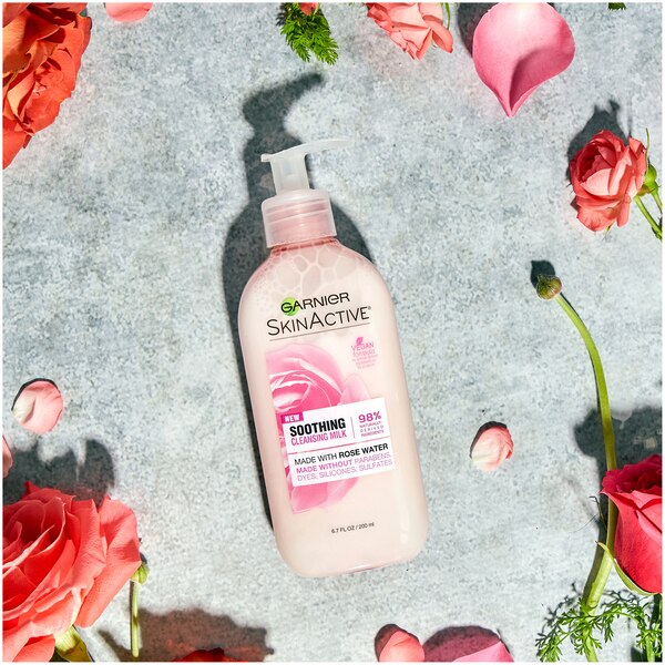 Garnier SkinActive Soothing Milk Face Wash with Rose Water, 6.7 OZ