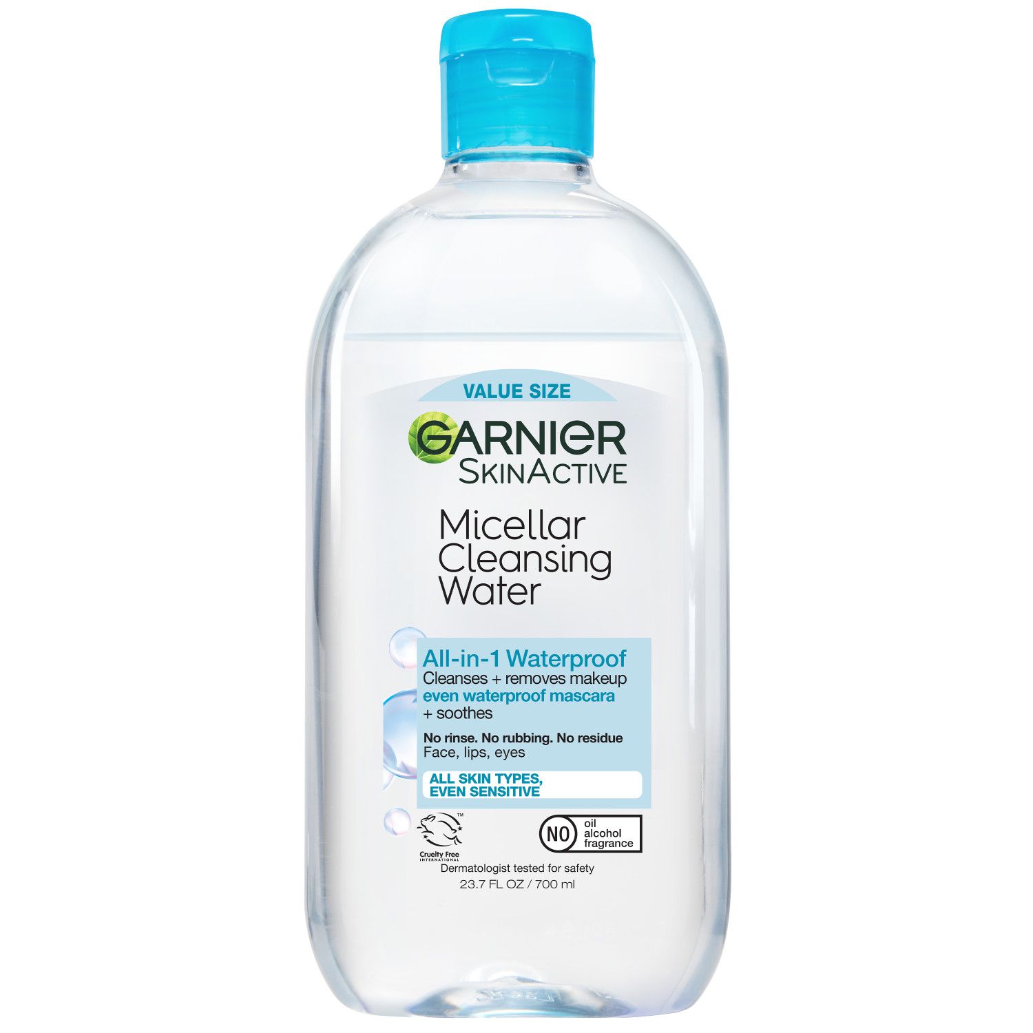 Garnier SkinActive - Agua micelar de limpieza para maquillaje resistente al agua
