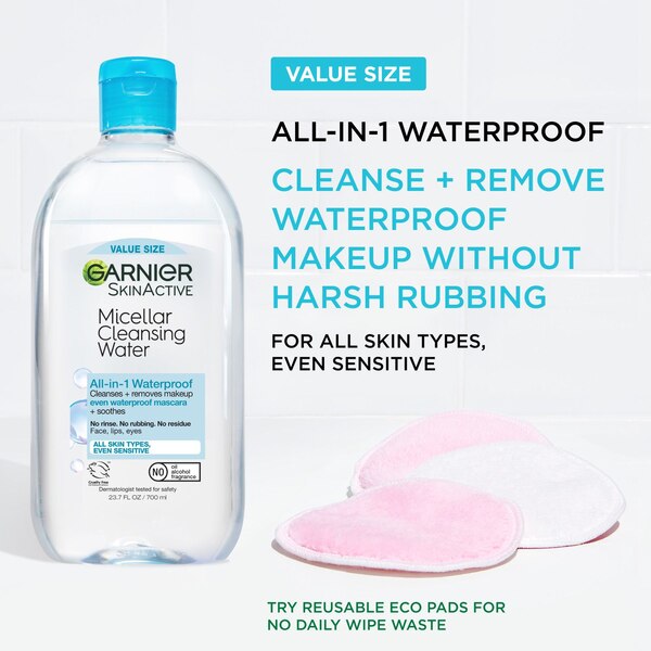 Garnier SkinActive Micellar Cleansing Water, For Waterproof Makeup