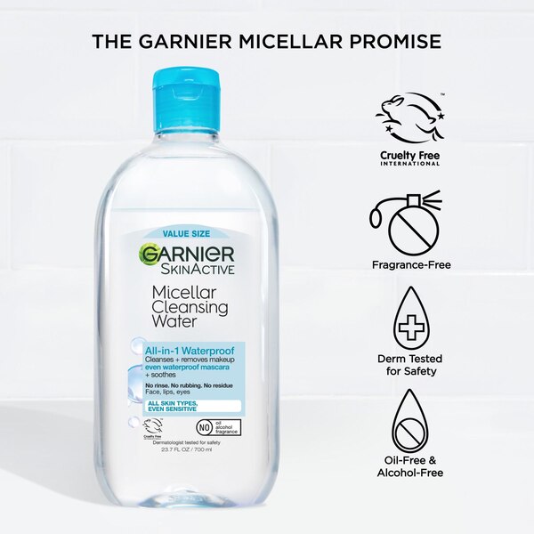 Garnier SkinActive Micellar Cleansing Water, For Waterproof Makeup