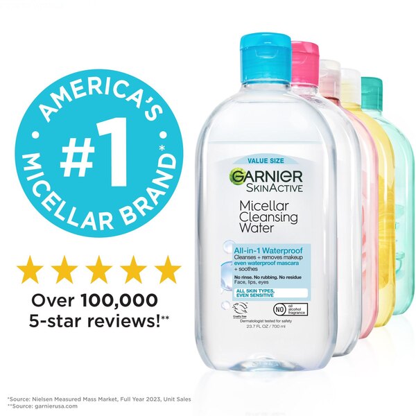 Garnier SkinActive Micellar Cleansing Water, For Waterproof Makeup