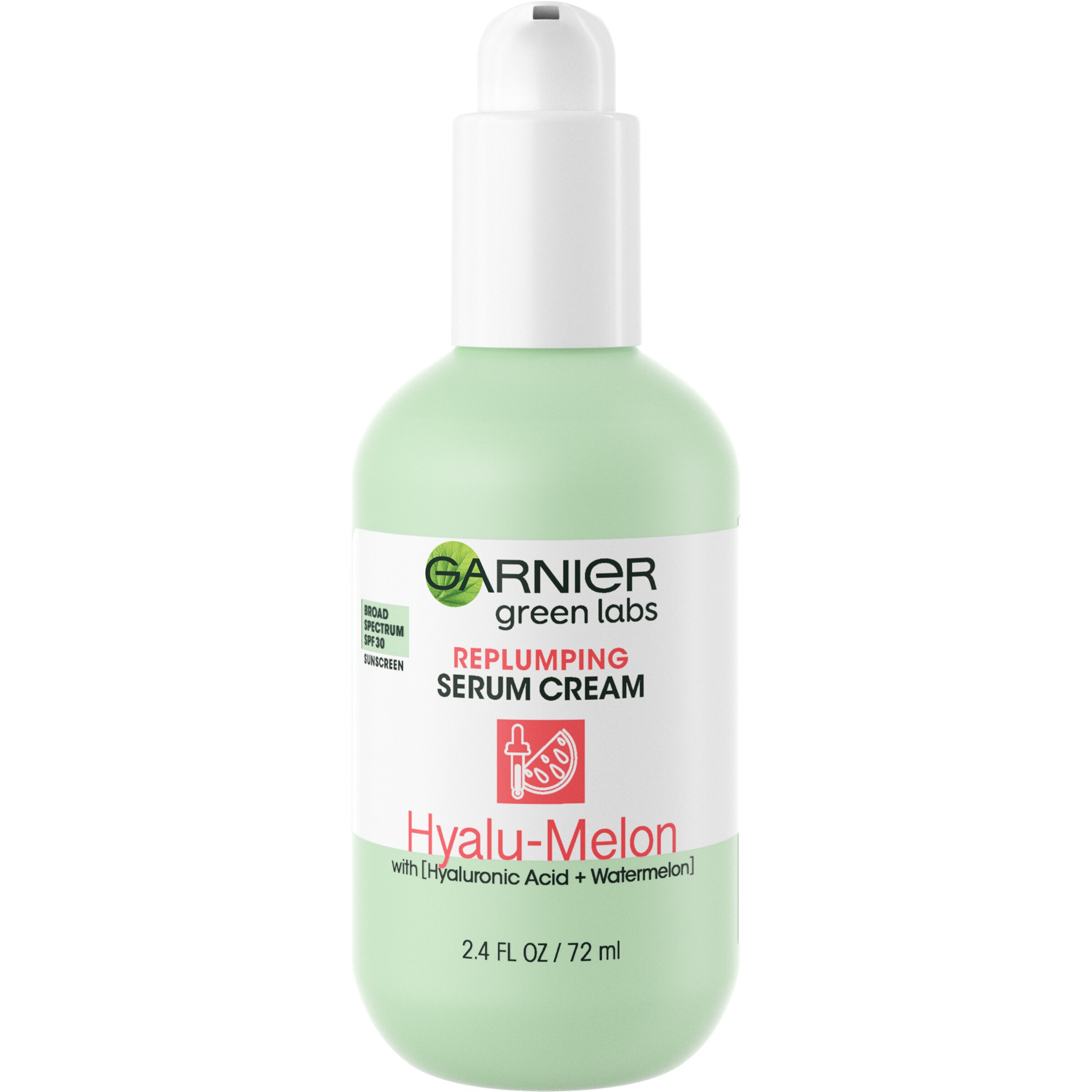 Garnier Green Labs Hyalu-Melon Replumping - Suero en crema, FPS 30, 2.4 oz