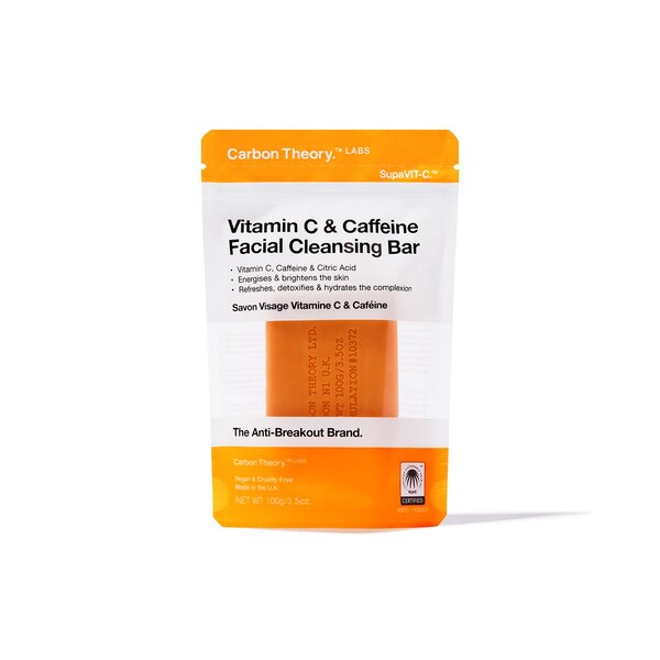 Carbon Theory Labs SupaVIT-C Vitamin C & Caffeine Facial Cleansing Bar, 3.5 OZ