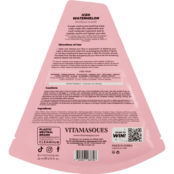 Vitamasques Iced Watermelon Sheet Mask