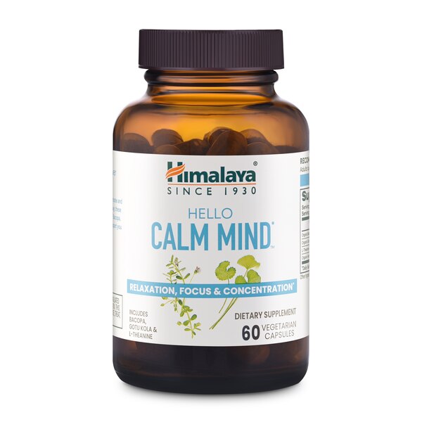 Himalaya Hello Calm Mind Relaxation, Focus & Concentration Capsules, 60 CT