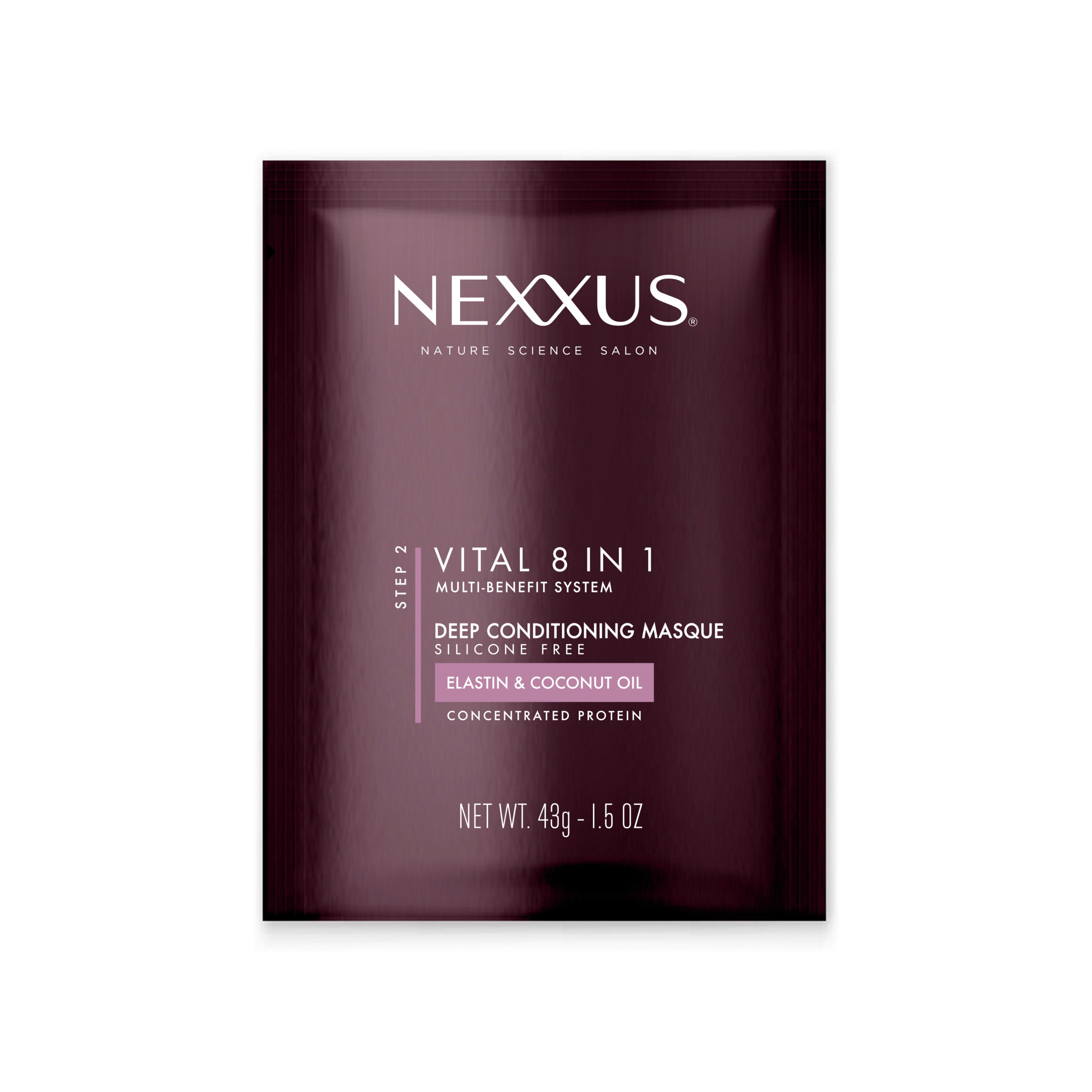 Nexxus Vitall - Mascarilla capilar 8 en 1, para cabello normal a fino, 1.5 oz