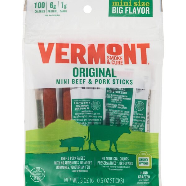 Vermont Smoke and Cure, Cracked Pepper Pork Meat Stick, 2 Oz