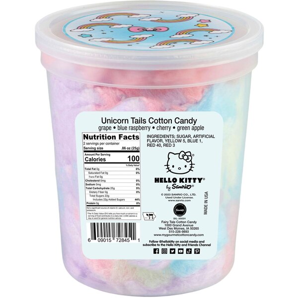 Hello Kitty Unicorn Tales Cotton Candy Tub, 1.75 oz