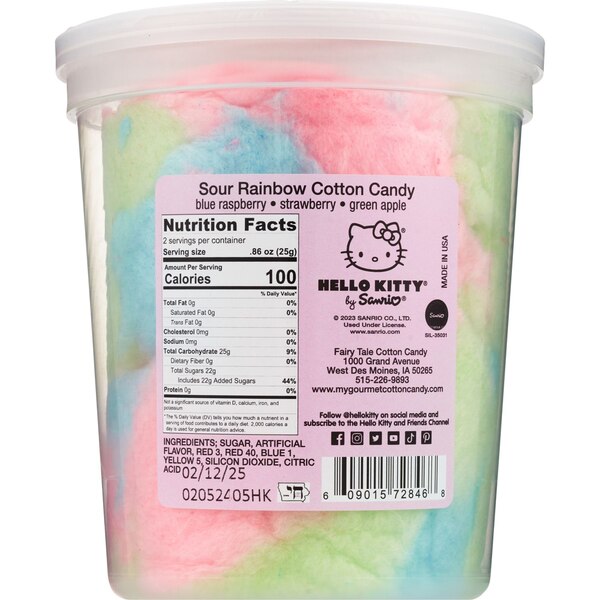 Hello Kitty Sour Cotton Candy Tub, 1.75 oz