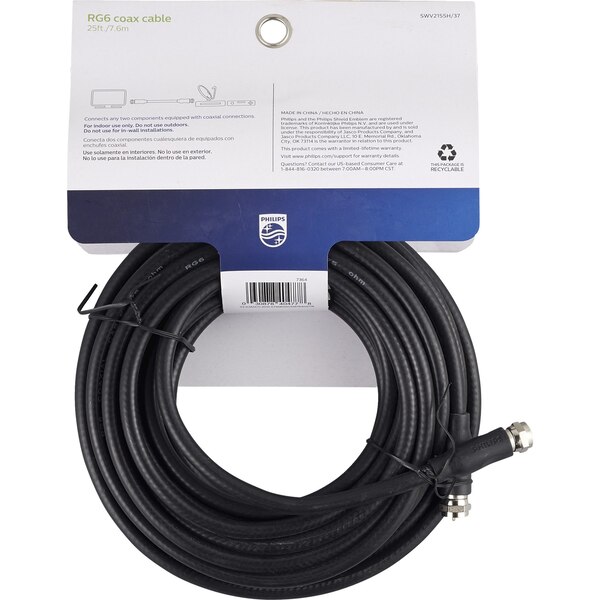 GE Coax Cable RG6, 25 ft