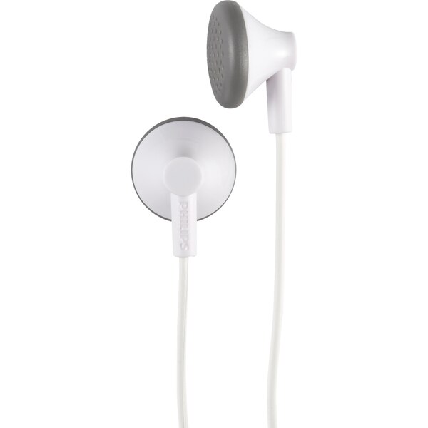 Philips Bass Sound Earbud Headset, White SHE2005