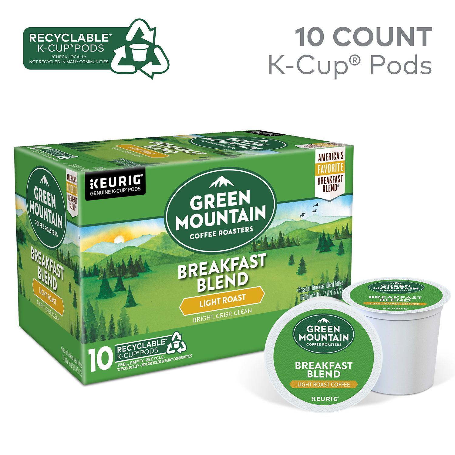 Green Mountain Coffee K Cup Breakfast Blend 12 ct