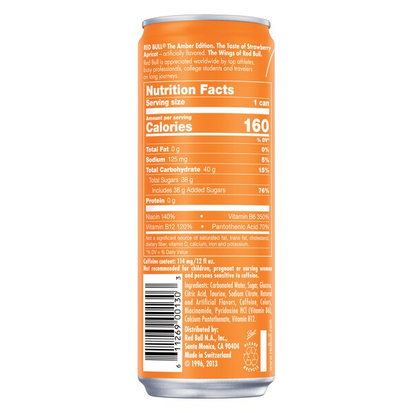 Red Bull Energy Drink, Amber Edition, 12 oz