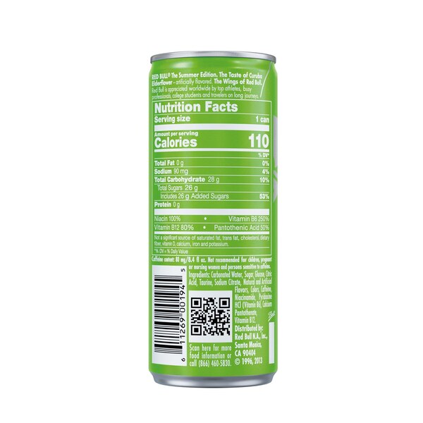 Red Bull, Summer Edition Curuba Elderflower Energy Drink, 8.4 Fl Oz