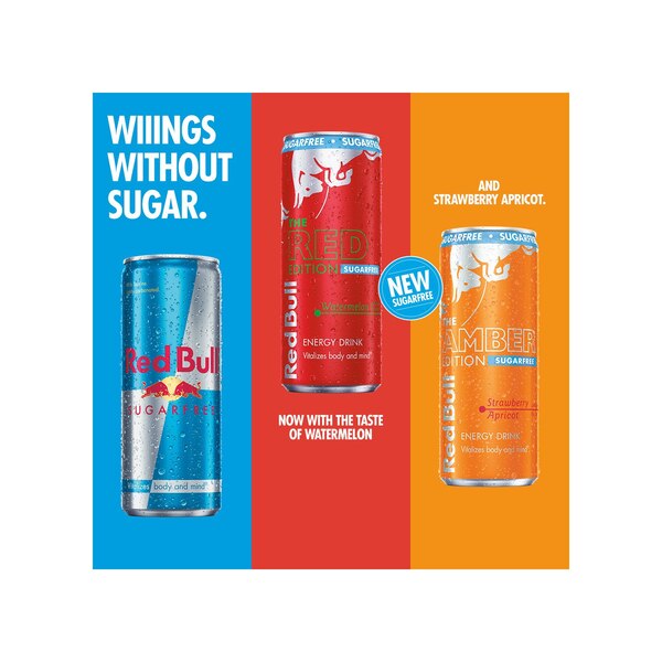 Red Bull, Red Edition Sugar Free Energy Drink, Watermelon, 8.4 fl oz Can