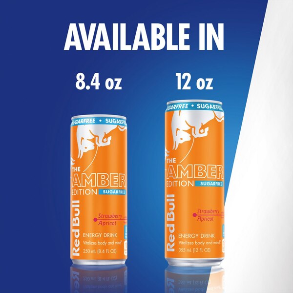 Red Bull, Amber Edition Sugar Free Energy Drink, Strawberry Apricot, 12 Oz