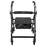 McKesson 4 Wheel Rollator 14 Inch Seat Width 300 lbs. Weight Capacity, Black, thumbnail image