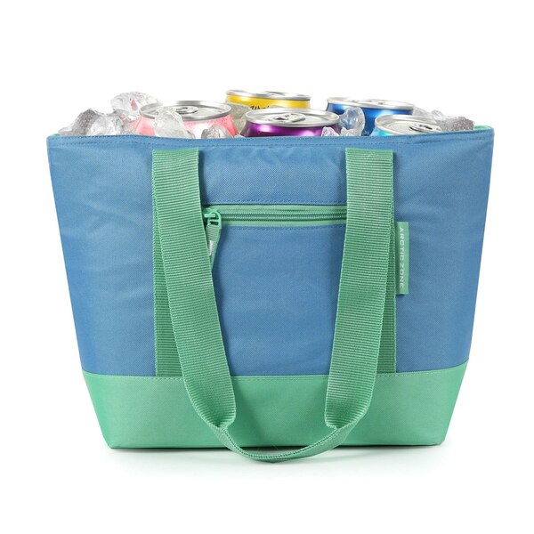 Arctic Zone 12-Can Insulated Tote, Blue & Green