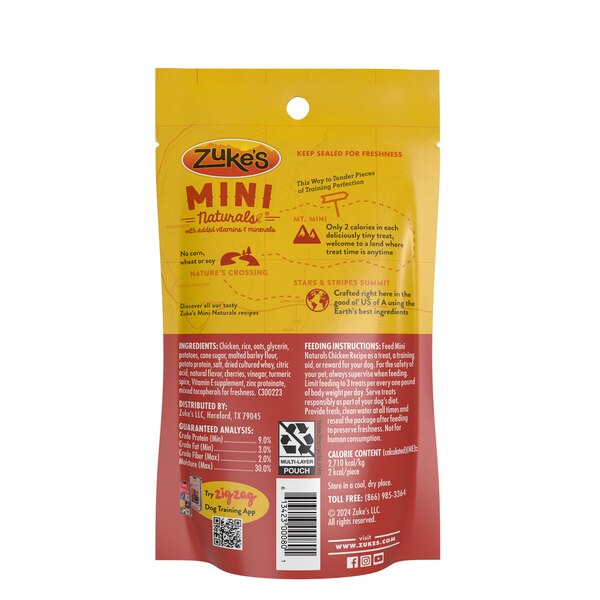 Zuke’s Mini Naturals Chicken Dog Treats, 3 oz