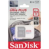 SanDisk Ultra Plus MicroSDXC UHS-1 Card With Adapter, 64GB, thumbnail image