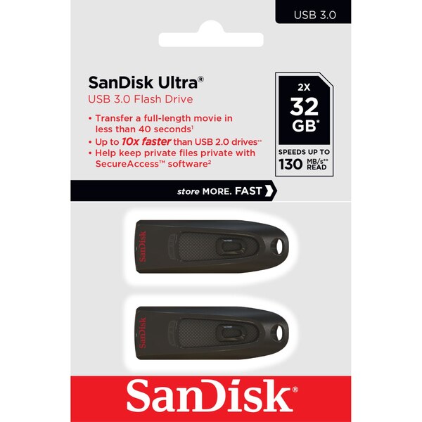 SanDisk Ultra USB 3.0 32GB, 2 ct