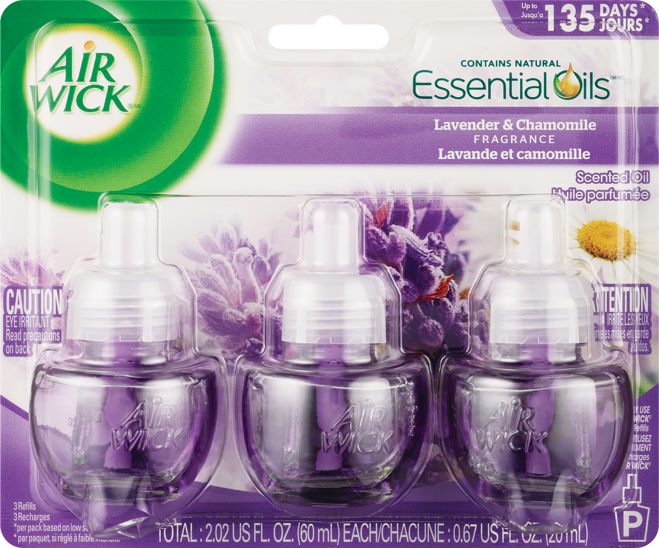 Air Wick - Repuestos con fragancia de larga duración, Lavender, 3 u.