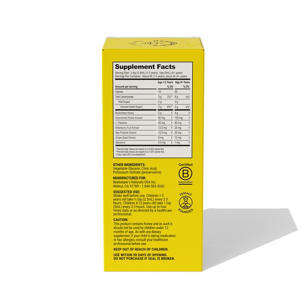 Beekeeper's Naturals Kid's Propolis Nighttime Cough Syrup, 4 OZ