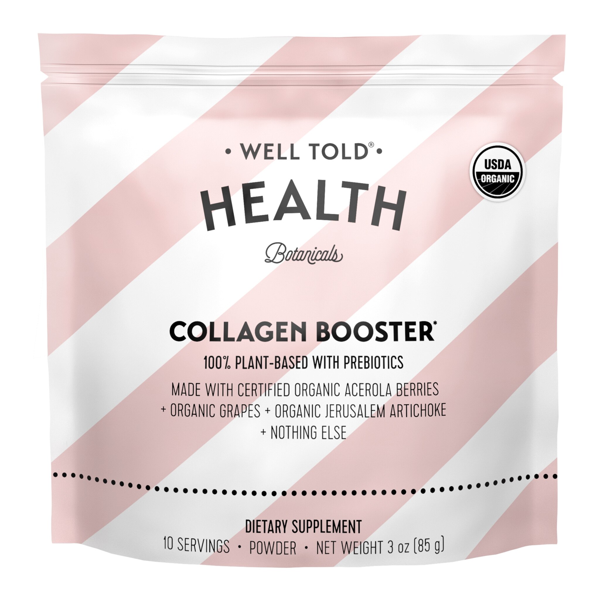 Well Told Health Collagen Booster 100% Plant-based with Prebiotics Powder, 3 OZ