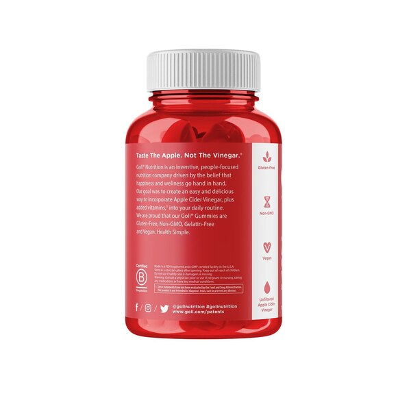 Goli Apple Cider Vinegar Gummies, 60 CT