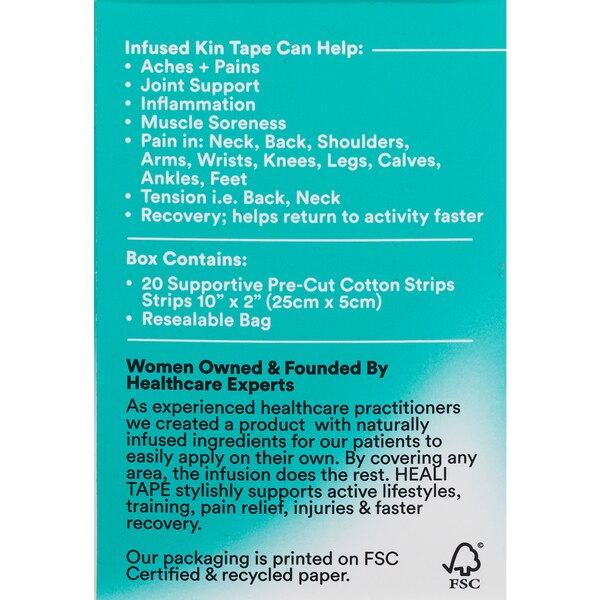 Heali ECO Precut Kinesiology Tape with Magnesium & Menthol, Black Camo