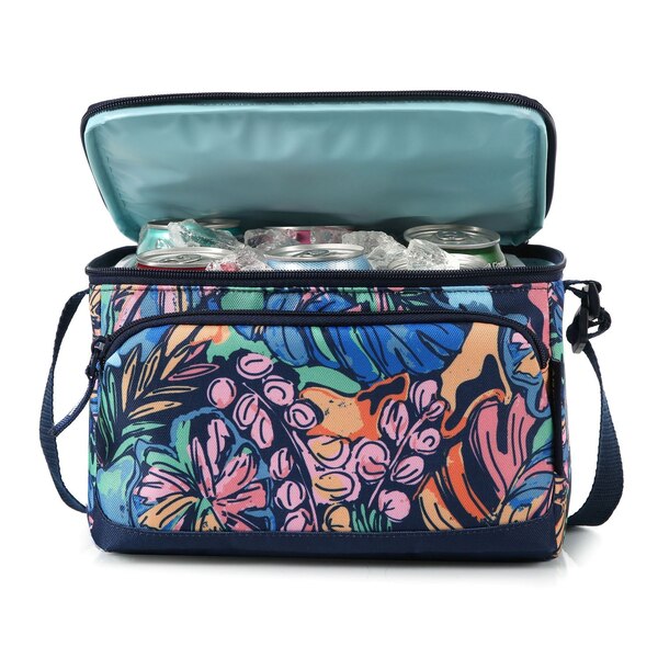 Arctic Zone 6-Can Personal Cooler, Midnight Floral Sketch