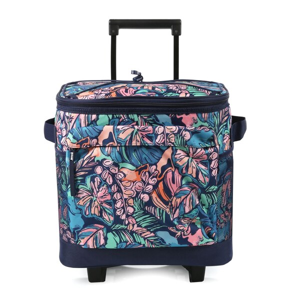 Arctic Zone 50-Can Fishing Roller Cooler, Midnight Floral Sketch