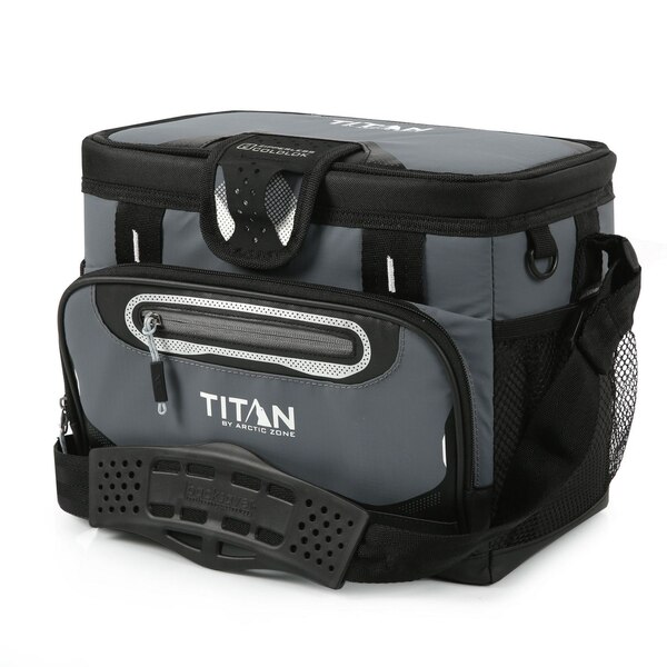 Arctic Zone Titan 12-Can Zipperless Hardbody Cooler, Black & Gray