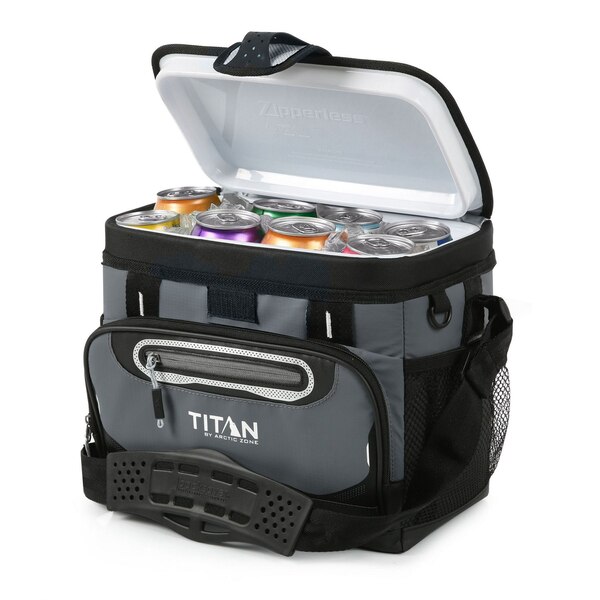 Arctic Zone Titan 12-Can Zipperless Hardbody Cooler, Black & Gray