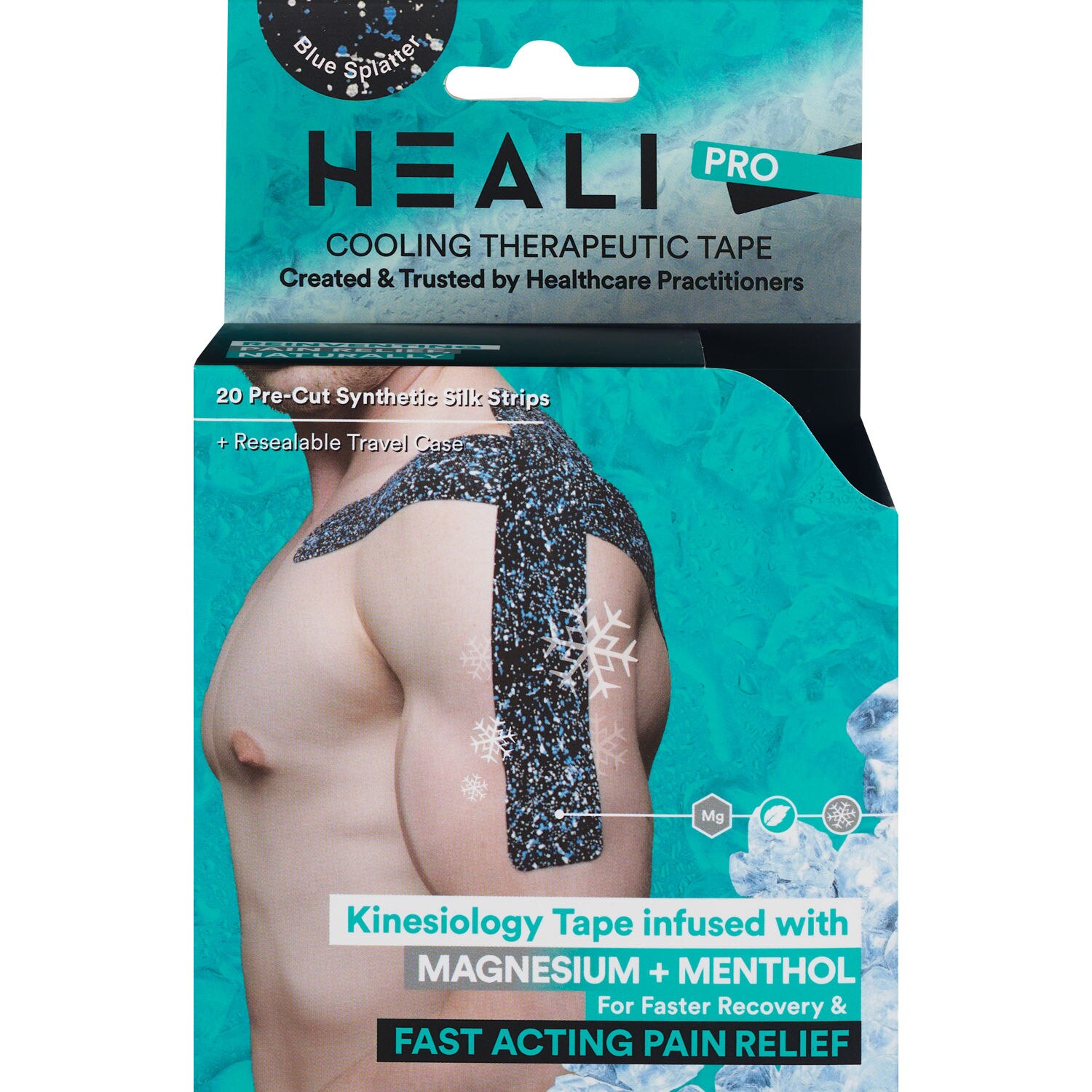 Heali Pro Tape Infused with Magnesium & Menthol, Blue