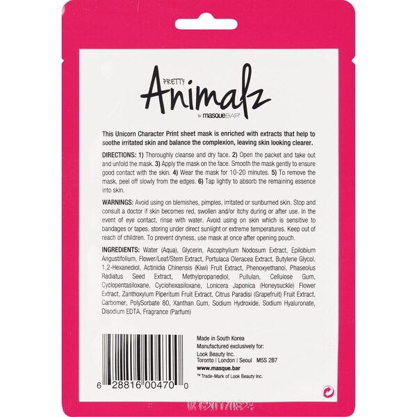 Pretty Animalz by Masque Bar, Sheet Mask