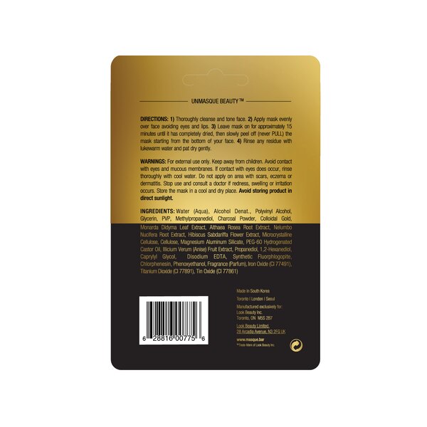 Masque Bar Black Gold Peel Off Mask