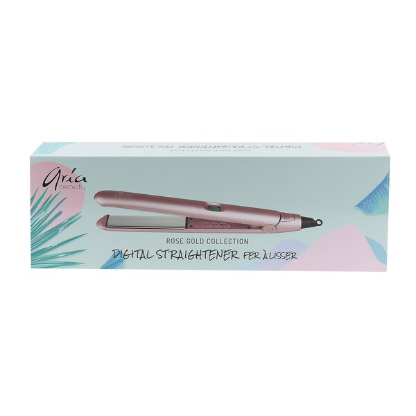 Aria Beauty Digital Hair Straightener, Rose Gold, 1 IN