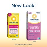 Renew Life Women’s Wellness #1 Selling Women's Probiotic,** Women’s Care Probiotic, 4-in-1 Support, 25 Billion CFU/Capsule Guaranteed, 12 Strains, Shelf-Stable, 50 Capsules, Value Pack 65% More*, thumbnail image