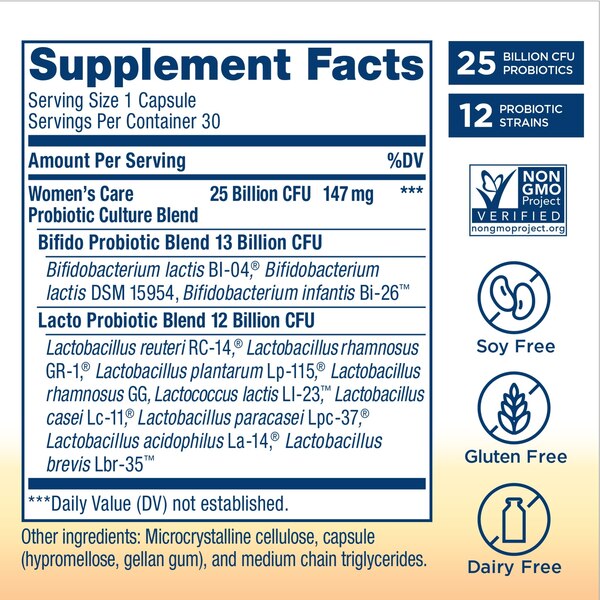 Renew Life Women’s Wellness, Women’s Care Probiotic, 25 Billion CFU Per Cap., 30 ct. Value Pack*