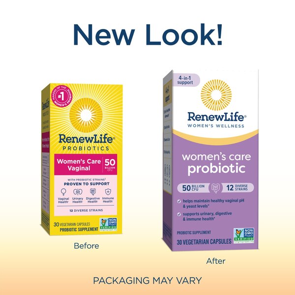 Renew Life Women's Care Vaginal Women's Probiotic Supplement, 30 Vegetarian Capsules, 50 Billion CFU