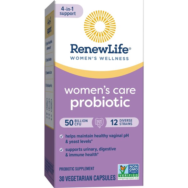 Renew Life Women's Care Vaginal Women's Probiotic Supplement, 30 Vegetarian Capsules, 50 Billion CFU