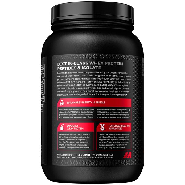 MuscleTech, Nitro-Tech Whey Gold, Protein Supplement, 31 Servings