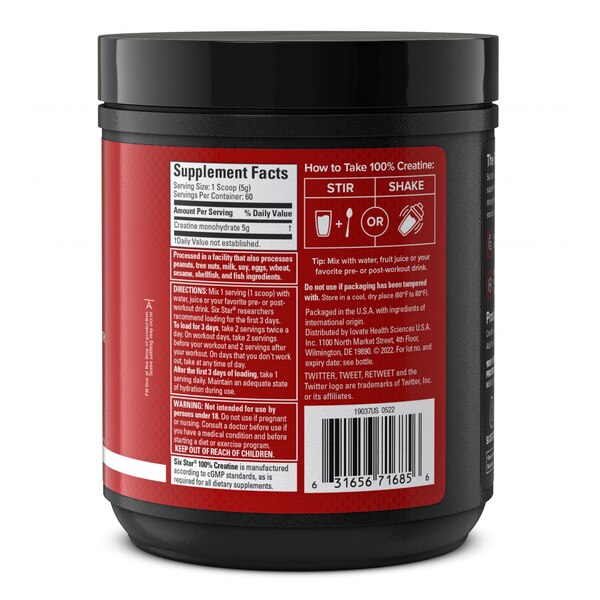Six Star 100% Creatine - Suplemento dietario